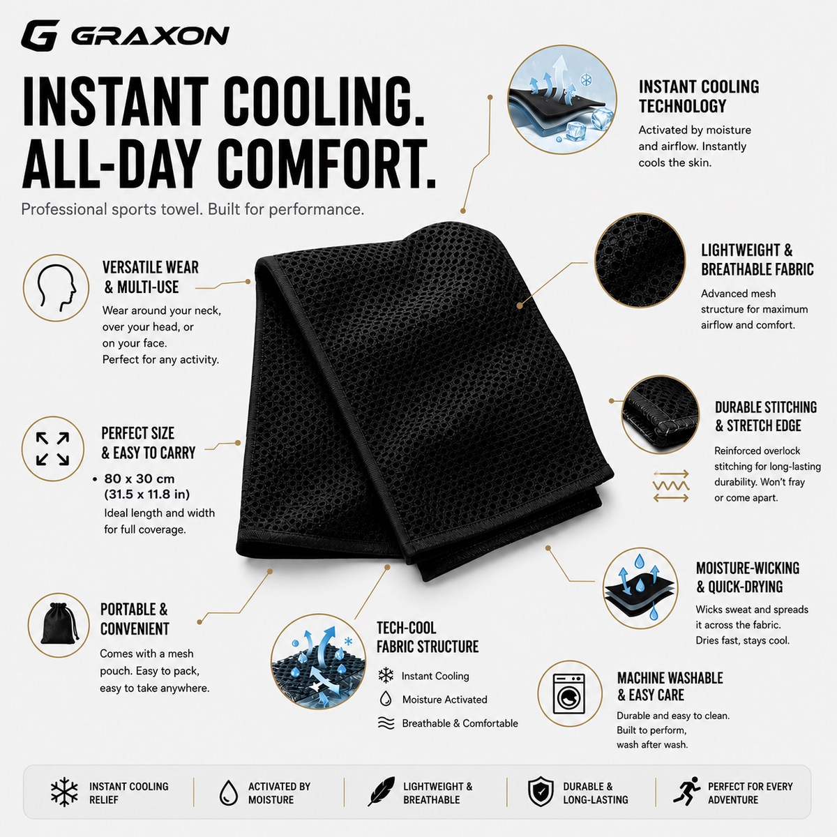 Graxon Cooling Towels
